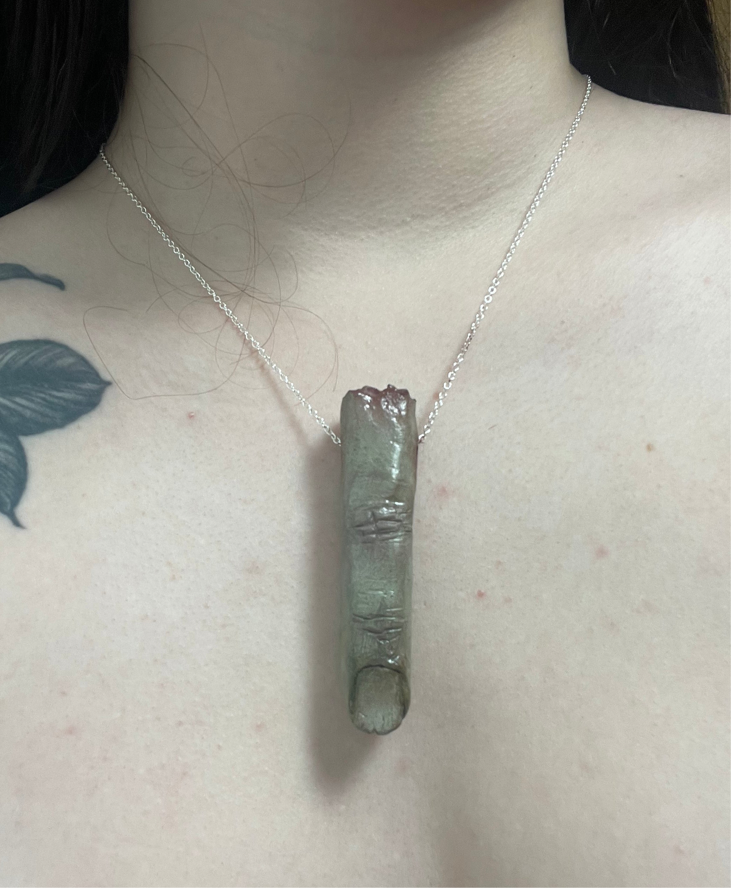 1/1 zombie severed finger necklace