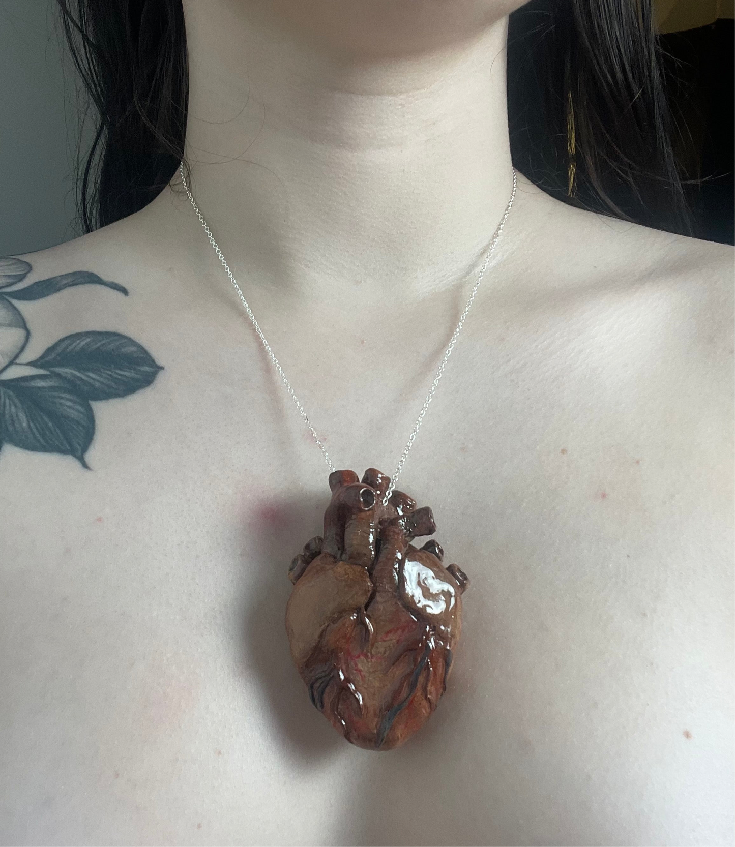 1/1 large anatomical heart necklace