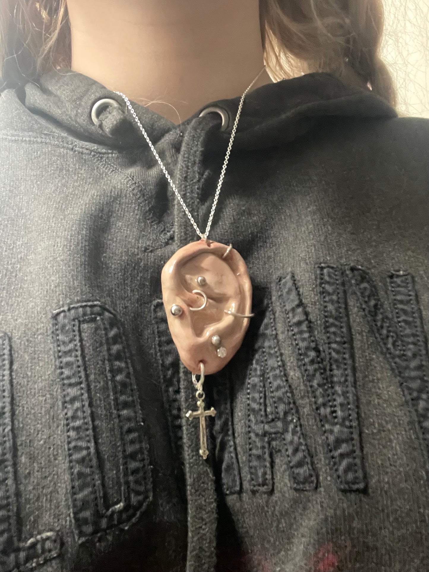 1/1 pierced ear necklace