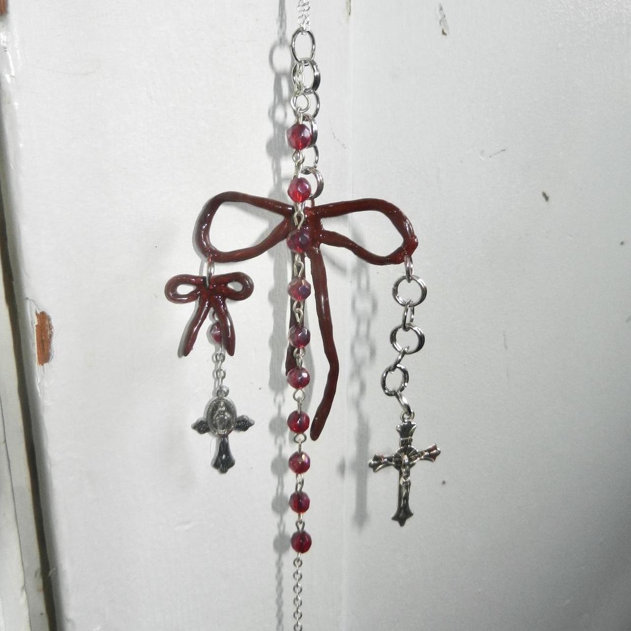 ribbon cross necklace