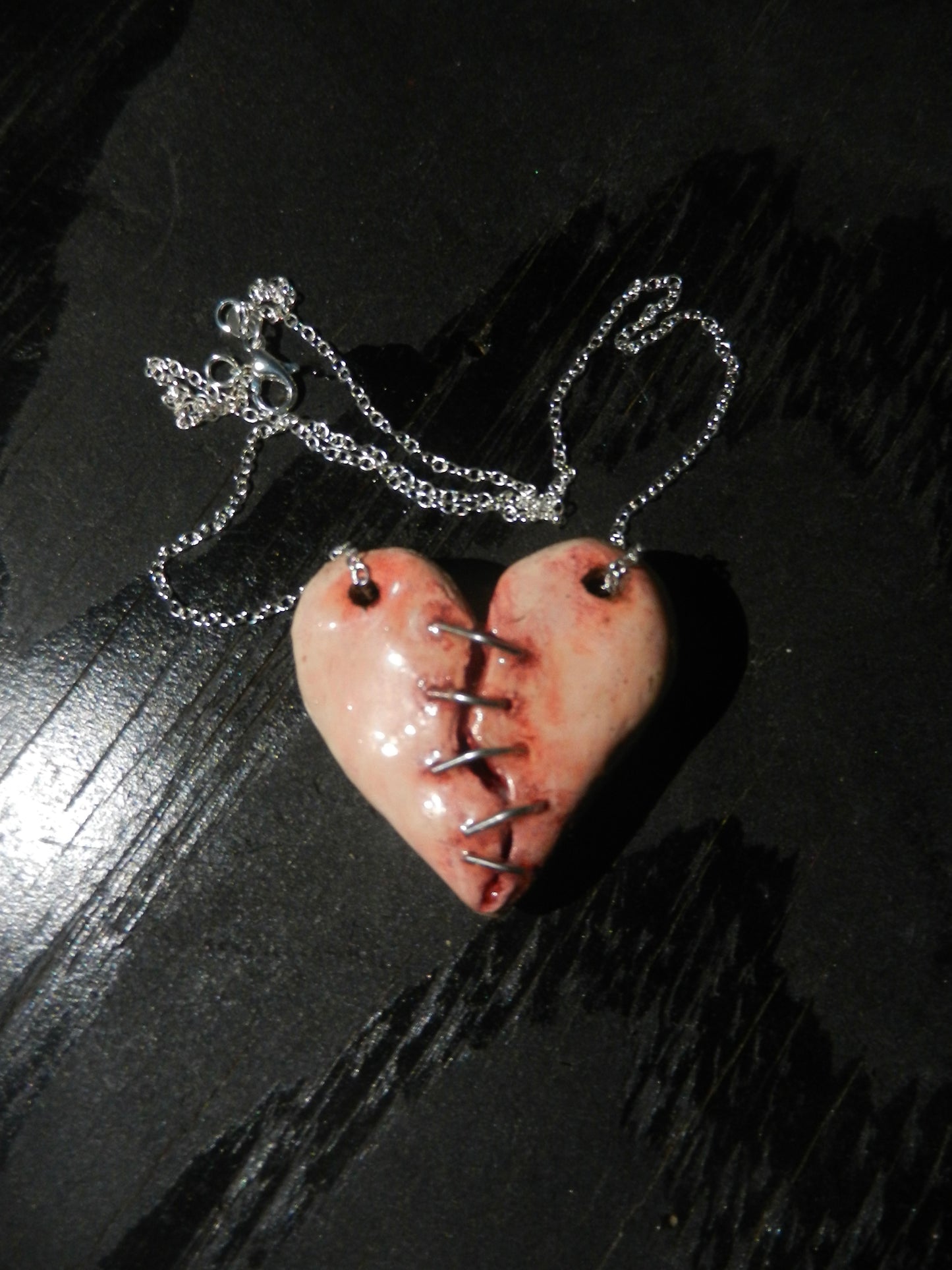 1/1 stitched heart necklace