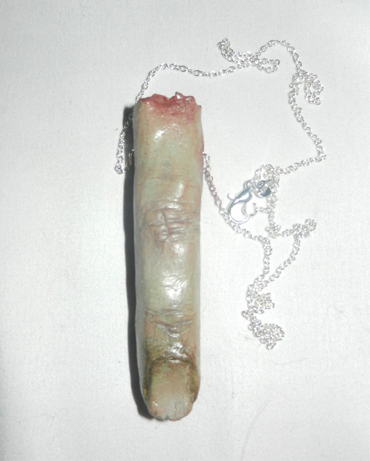 1/1 zombie severed finger necklace