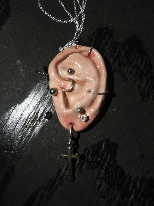 1/1 pierced ear necklace