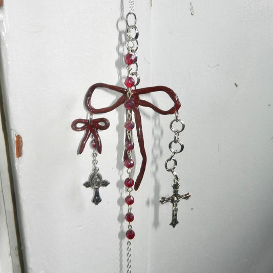 ribbon cross necklace