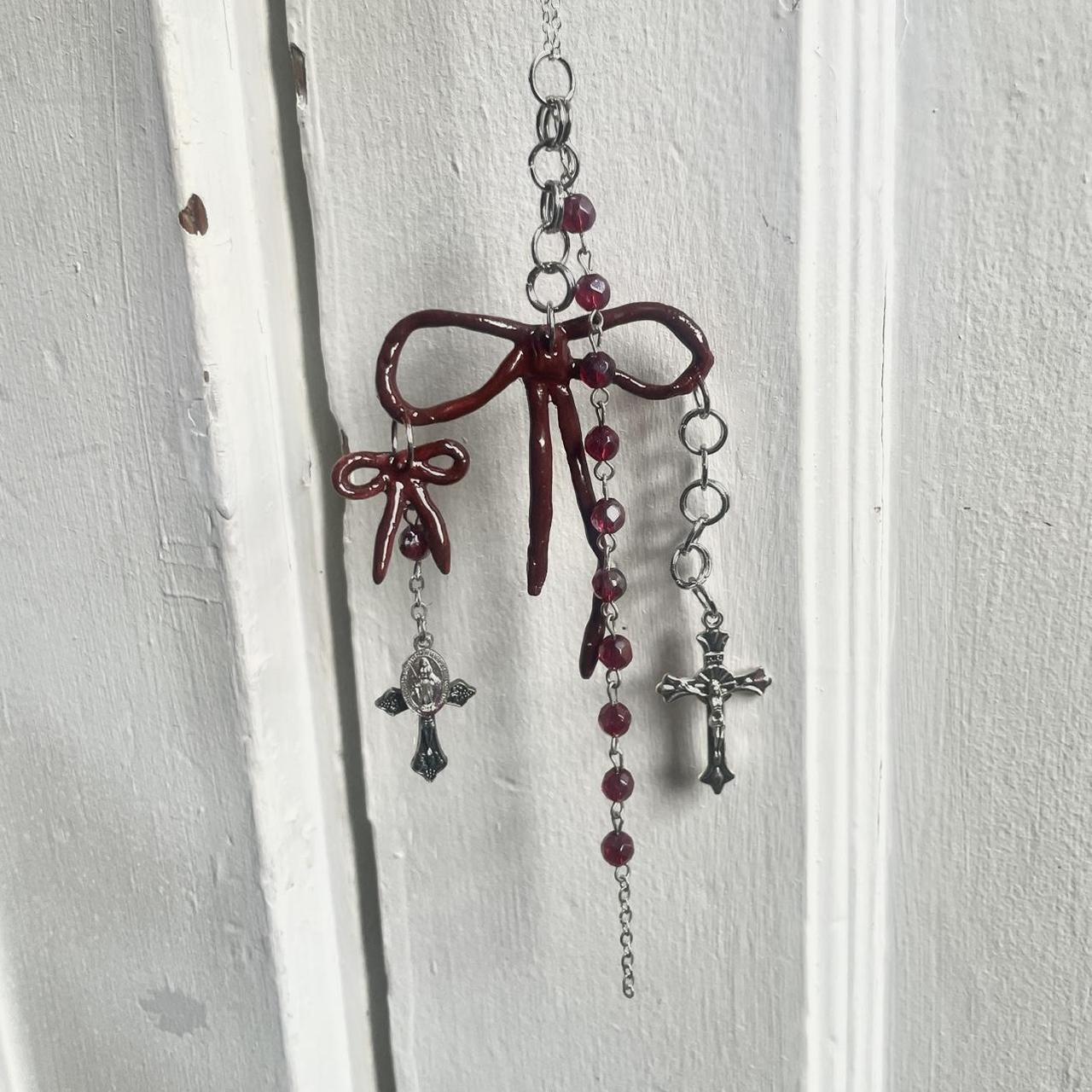 ribbon cross necklace