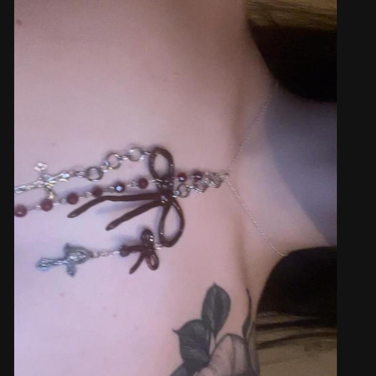 ribbon cross necklace