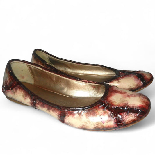 1/1 pale stitched up flats